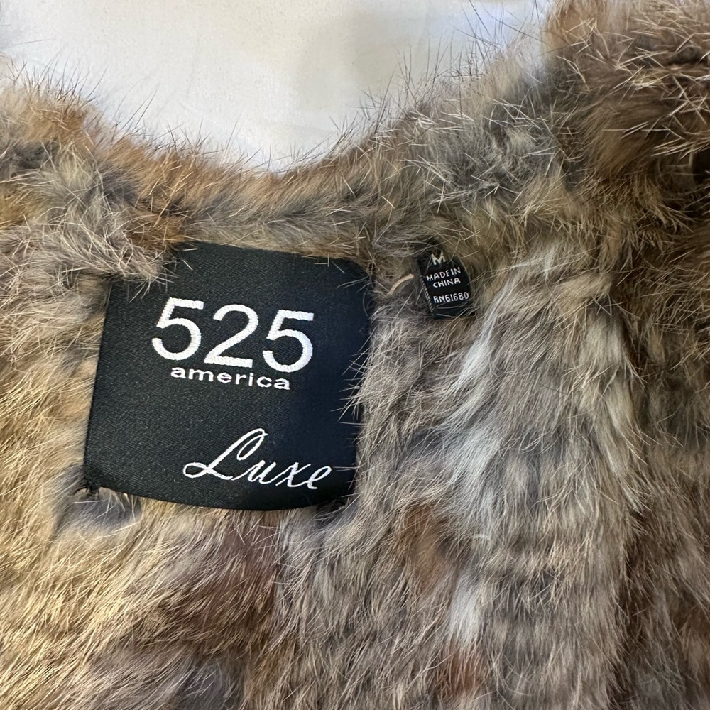 525 America Faux Fur Coat in Gray and Brown